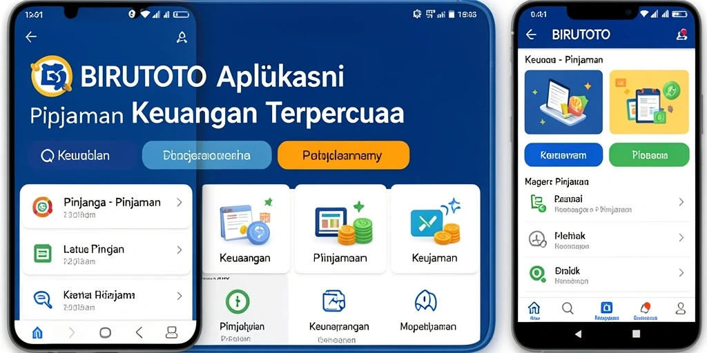 Tampilan antarmuka aplikasi BIRUTOTO untuk pengajuan pinjaman yang mudah dan intuitif.
