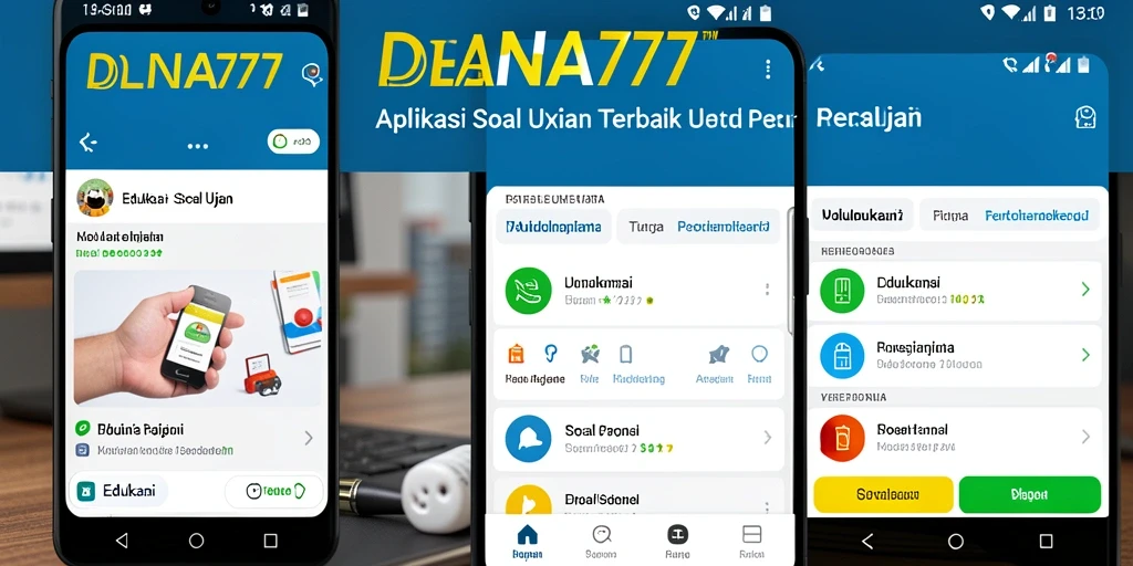 Tampilan antarmuka aplikasi Soal Ujian DANA777 yang interaktif.