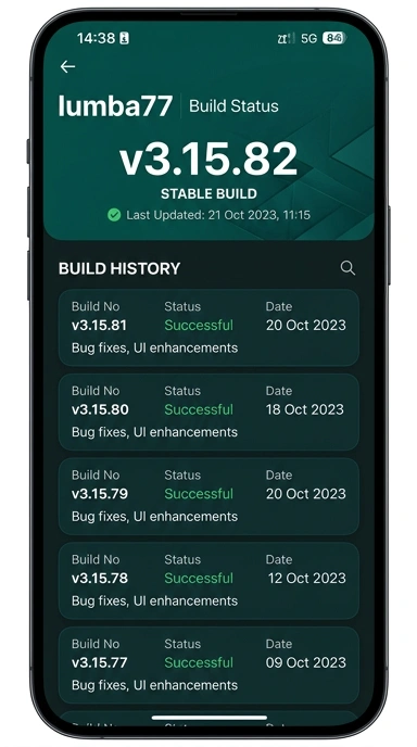 Riwayat Versi Lumba77 untuk Pengguna Android